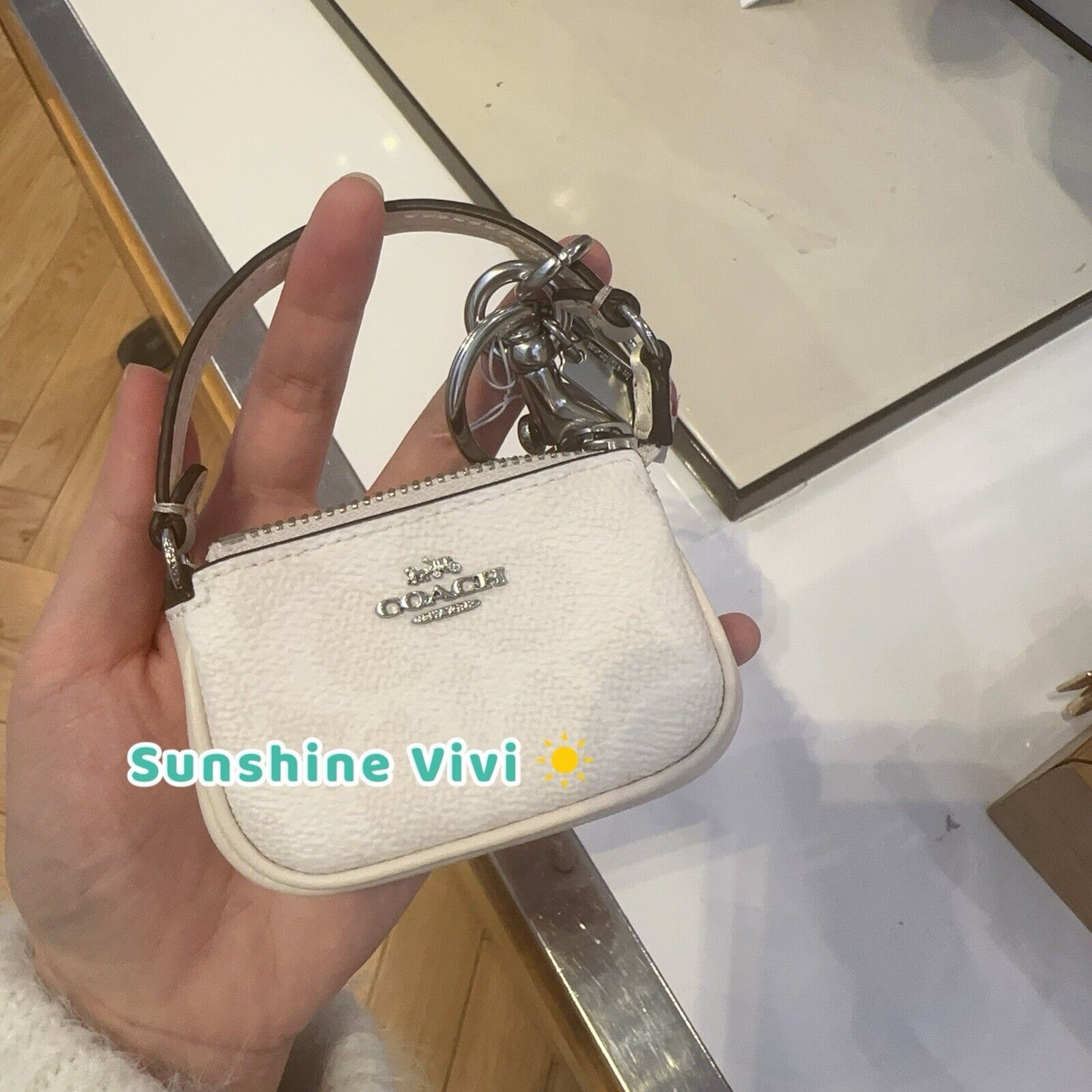 Coach NWT Coach Mini Nolita Bag Charm Sv/White /Chalk CX067 Size ONE SIZE - 1 Thumbnail