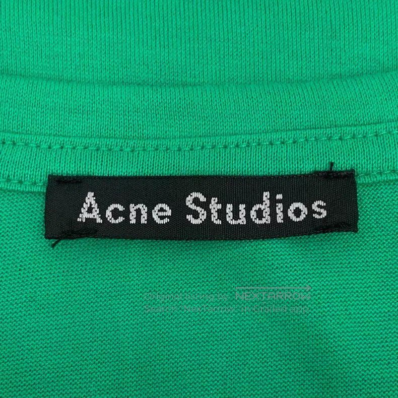 Acne Studios Acne Studios Green Smile Embroidered Cotton Crew Neck Shor Size XXS / US 00 / IT 34 - 6 Thumbnail