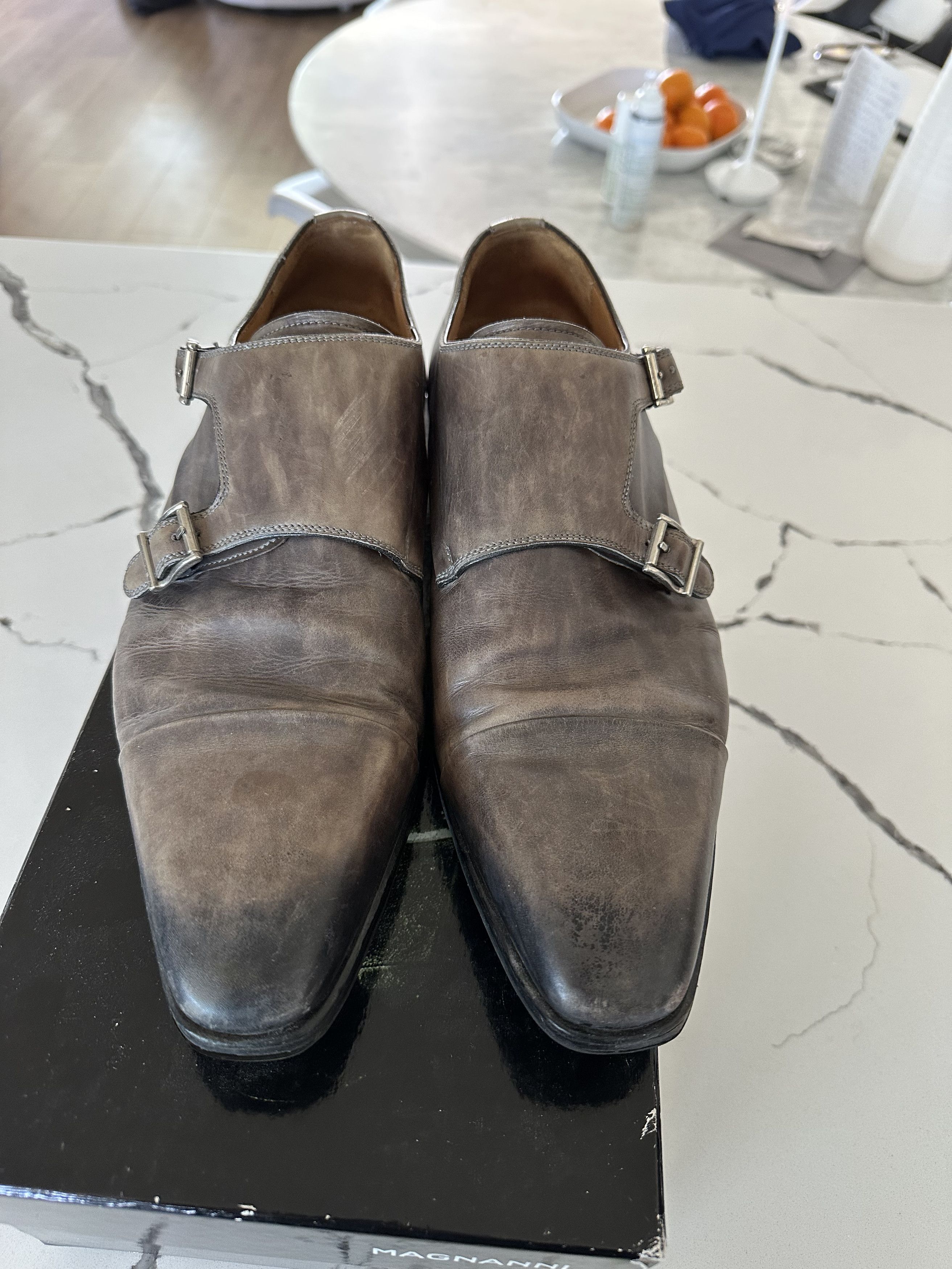 Magnanni Gray Cap-Toe Double Monk Strap Ombre Loafers Size US 9.5 / EU 42-43 - 3 Thumbnail