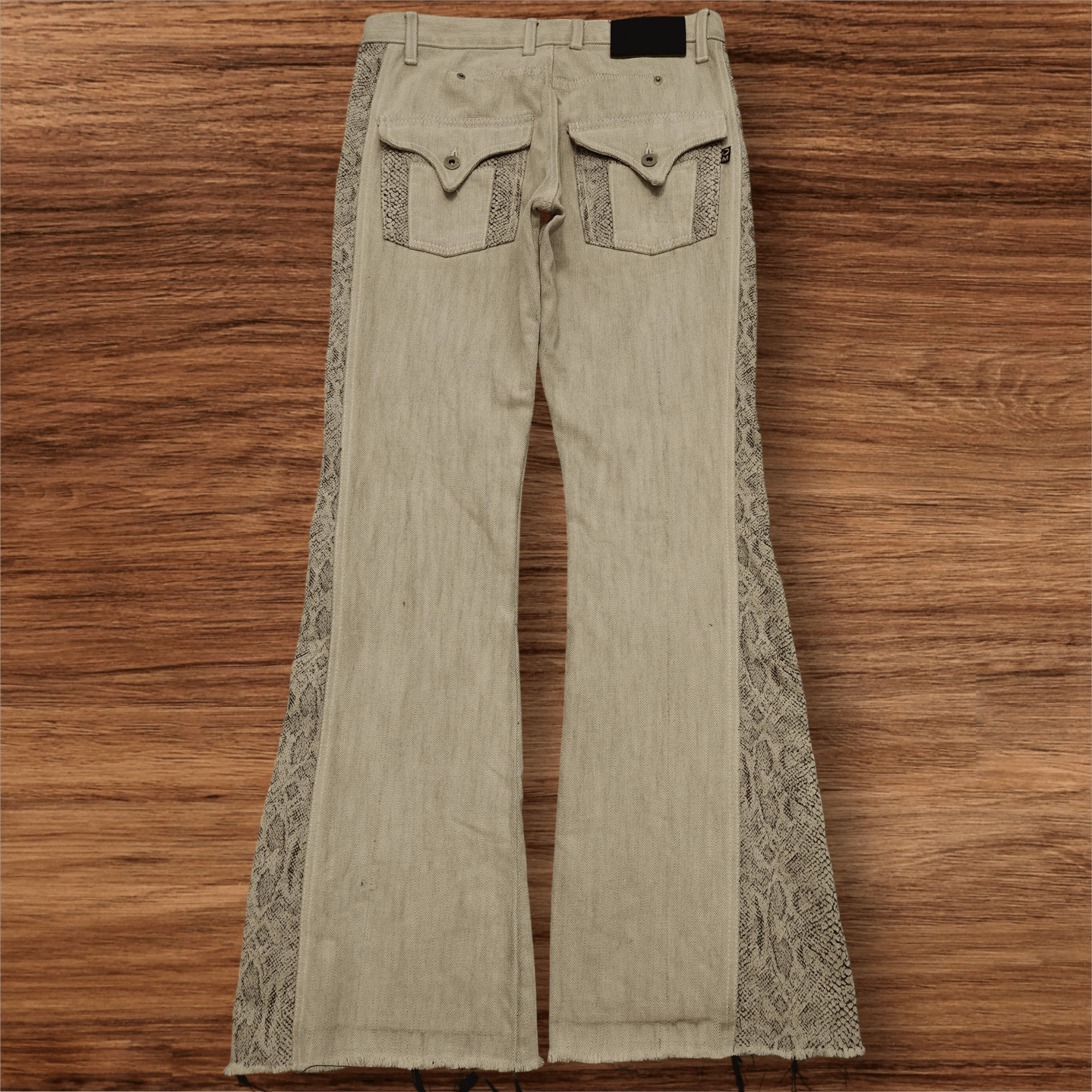 If Six Was Nine Japanese Morgan Homme Python Flared Jeans Bootcut Size US 30 / EU 46 - 1 Thumbnail