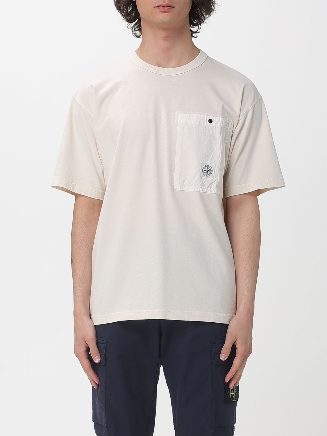Stone Island Stone Island T-Shirt Men Ivory Size US XL / EU 56 / 4 - 1 Thumbnail