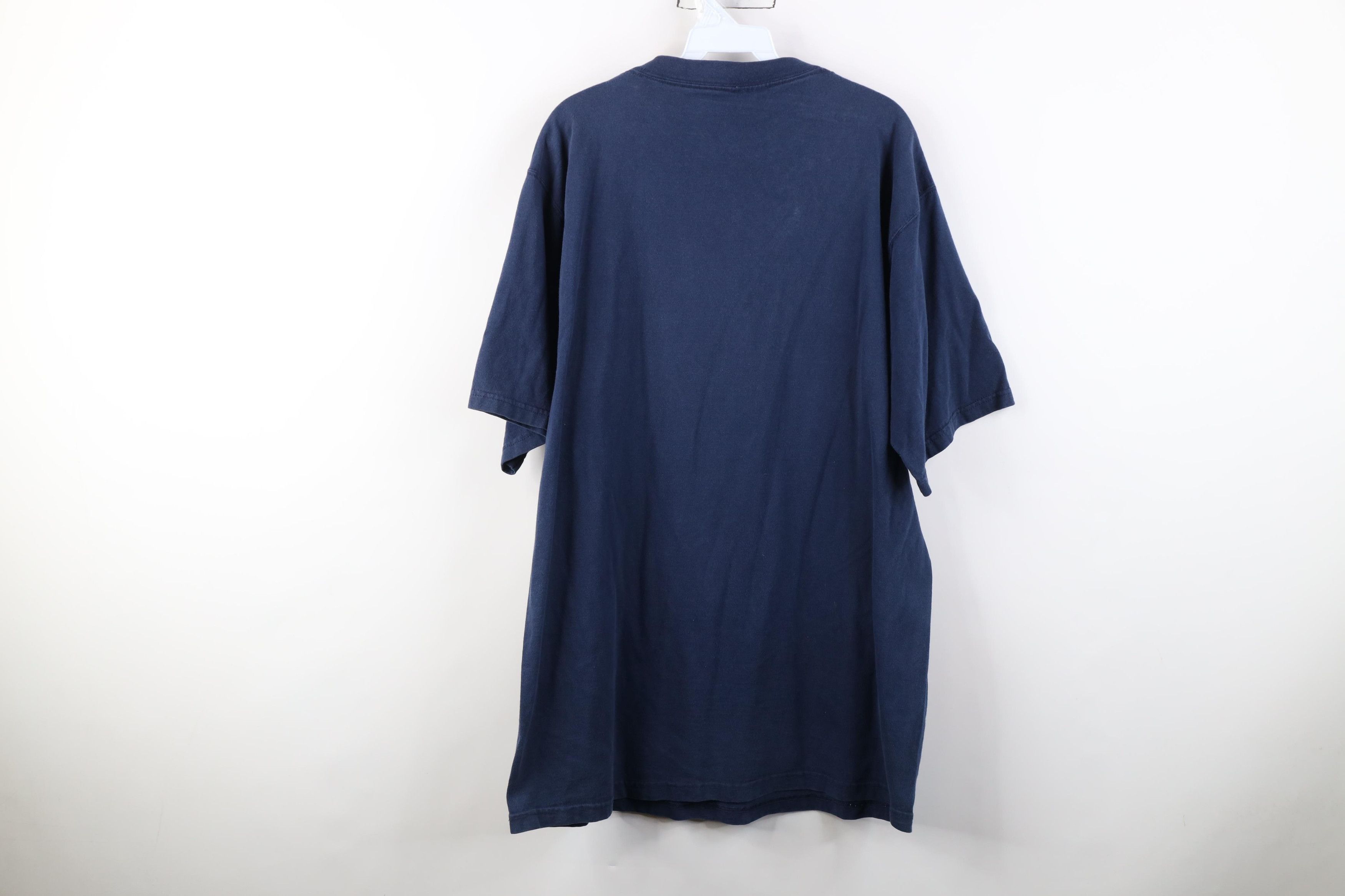 Vintage Vintage 90s Streetwear Blank Heavyweight Cotton T-Shirt Blue Size US L / EU 52-54 / 3 - 9 Thumbnail