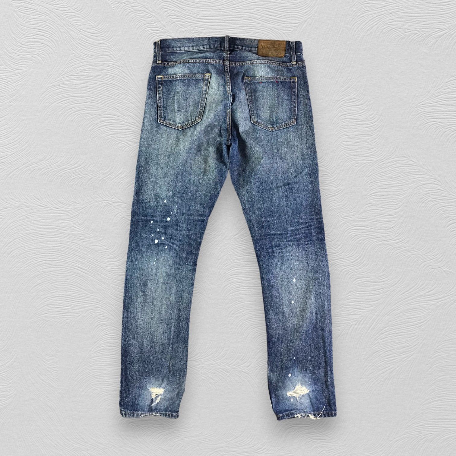 Japanese Brand Stooge & Co Jeans Distressed Denim KJ2695 Size US 33 - 2 Thumbnail