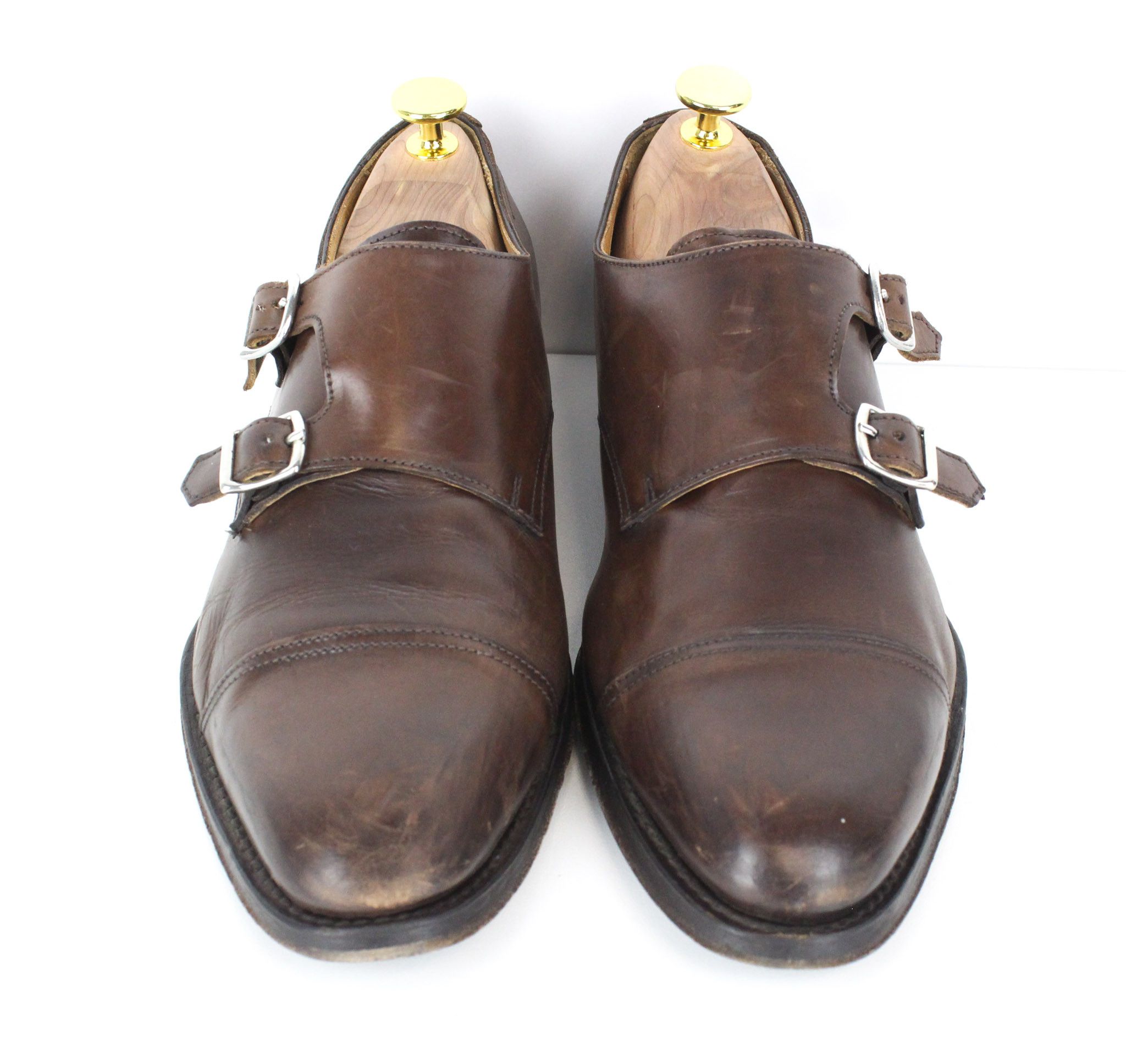 Suitsupply EU39.5 Brown Double Monk Leather Shoes 73440 Size US 6.5 / EU 39-40 - 3 Thumbnail