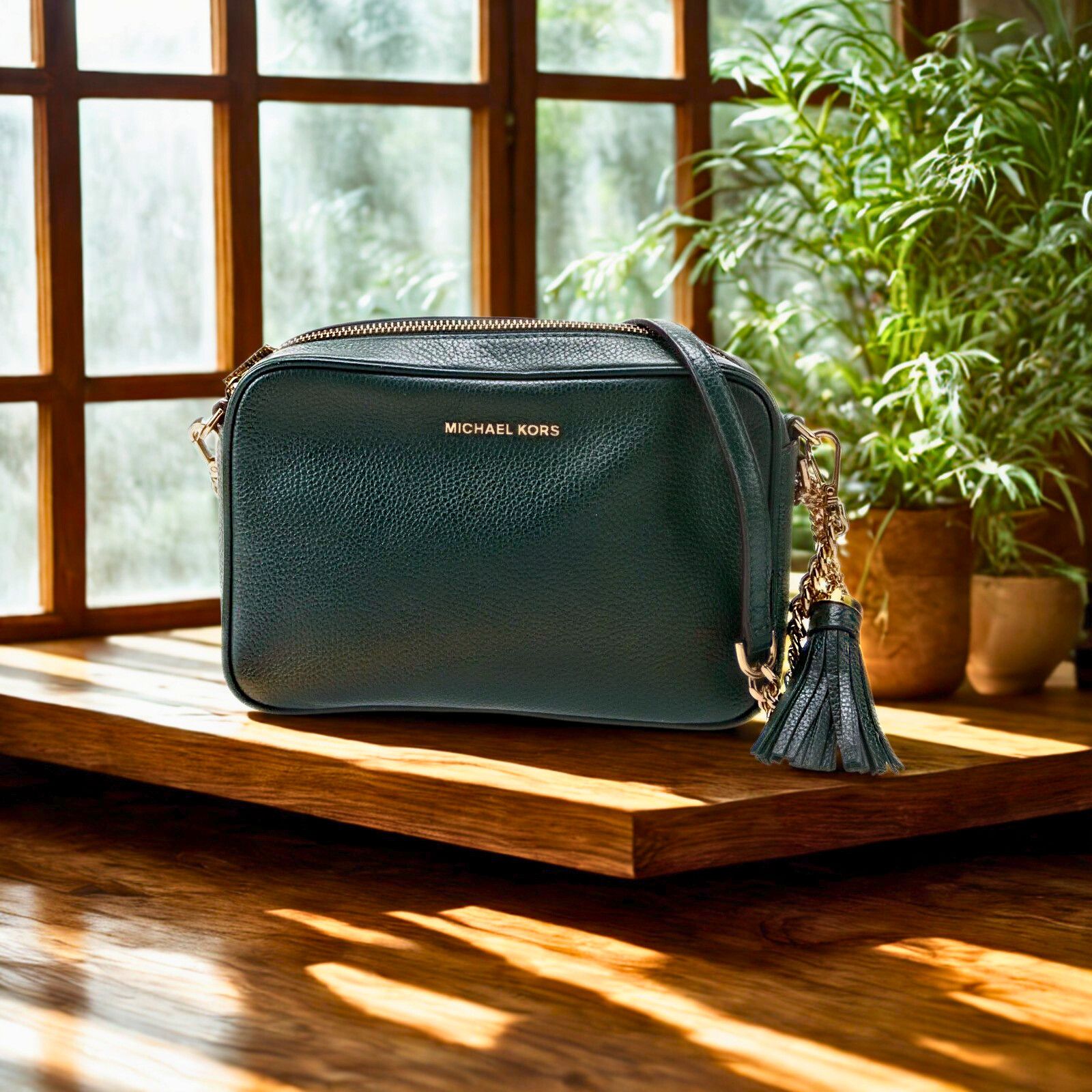Michael Kors Michael Kors Ginny Leather Crossbody Bag Green EUC MSRP $248 Size ONE SIZE - 1 Thumbnail
