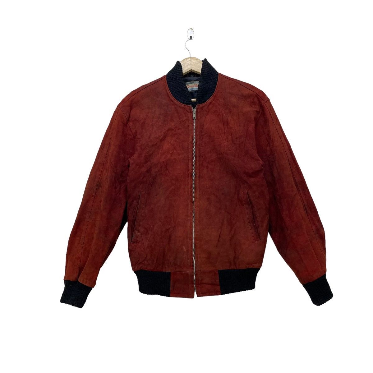 Genuine Leather 💥Vintage Japanese Brand Suede Life Bomber Sheep Skin Jacket Size US M / EU 48-50 / 2 - 1 Thumbnail