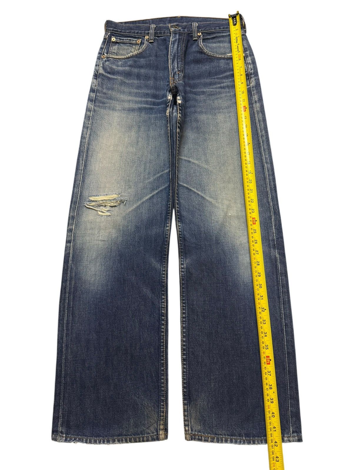 Levi's Vintage 80s Levis 503 Blue Faded Wash Distressed Wide Leg Size US 30 / EU 46 - 9 Thumbnail
