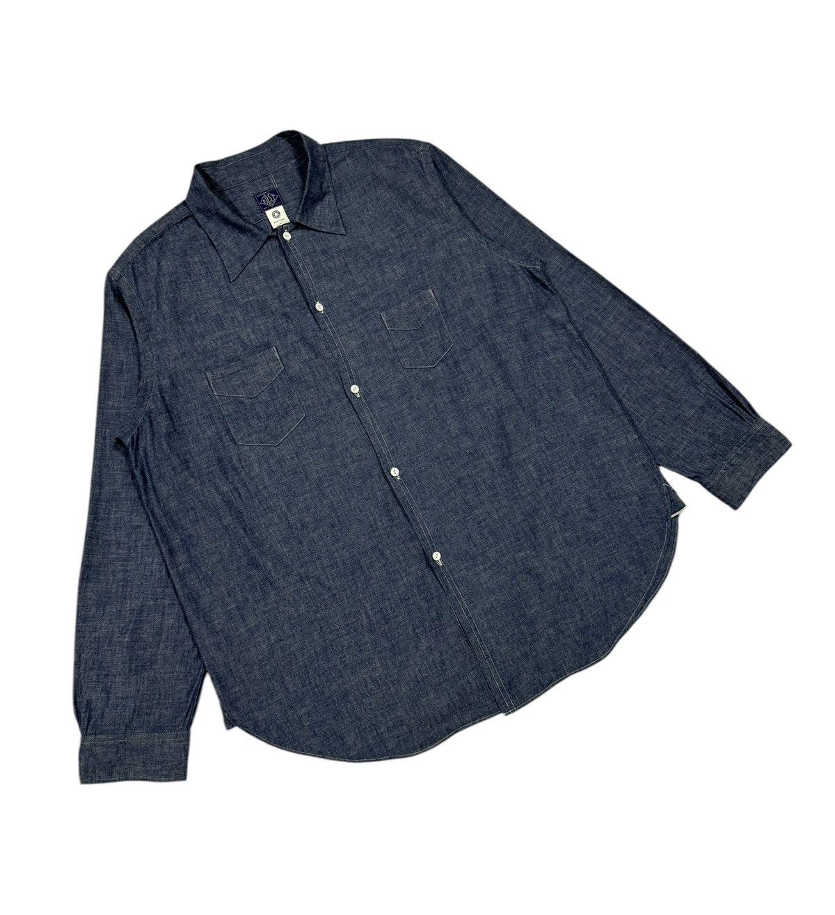 Post Overalls 2016 Post Overall V-patch Pocket Open Collar Indigo Chambray Size US L / EU 52-54 / 3 - 6 Thumbnail