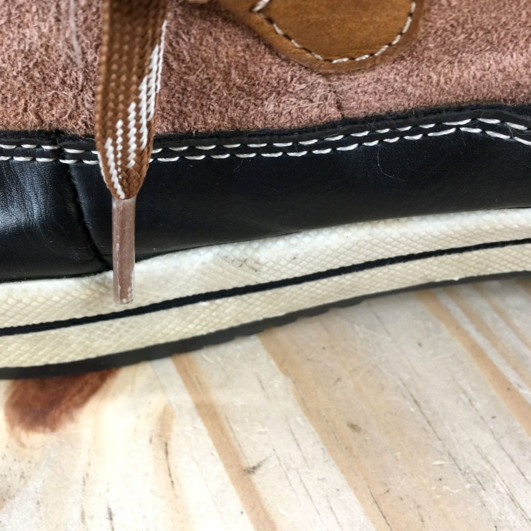Vintage Universal Thread Boots Womens 9M Winter Snow Leather Lace Up Comfort Brown Blue Slip On? Size US 9 / IT 39 - 3 Thumbnail