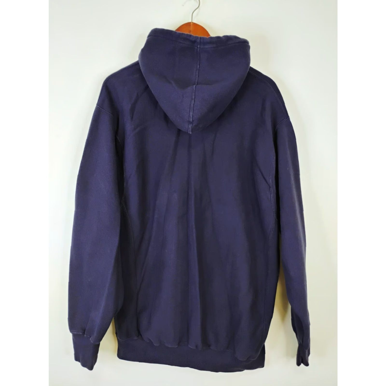 Vintage VINTAGE Steve & Barry's Hoodie Sweatshirt Long Sleeve Large Blue Heavyweight Hooded Baseball Pullover Mens Size US L / EU 52-54 / 3 - 2 Thumbnail