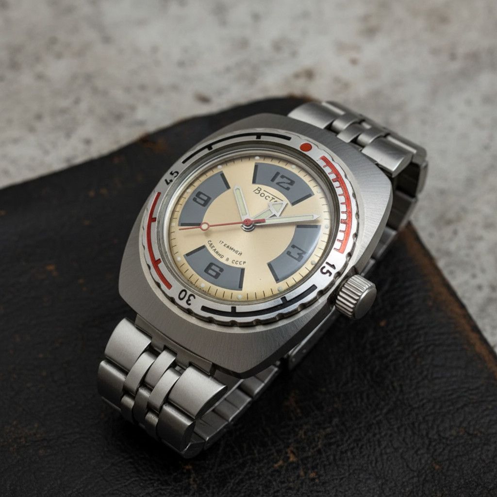 Vintage Vostok Amphibia Mechanical Watch USSR Vintage Military Size ONE SIZE - 6 Thumbnail