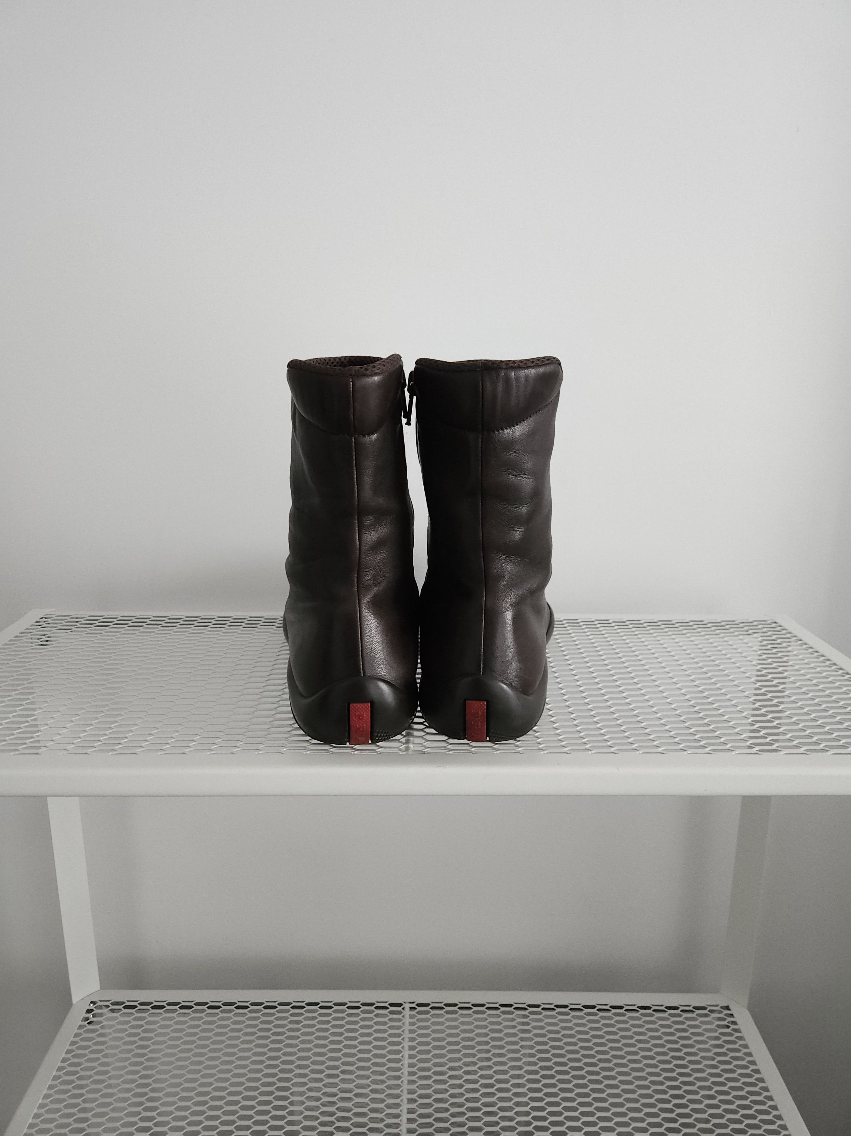 Prada Archive Prada sport red tab leather side zip ankle boots Size US 6.5 / IT 36.5 - 7 Thumbnail