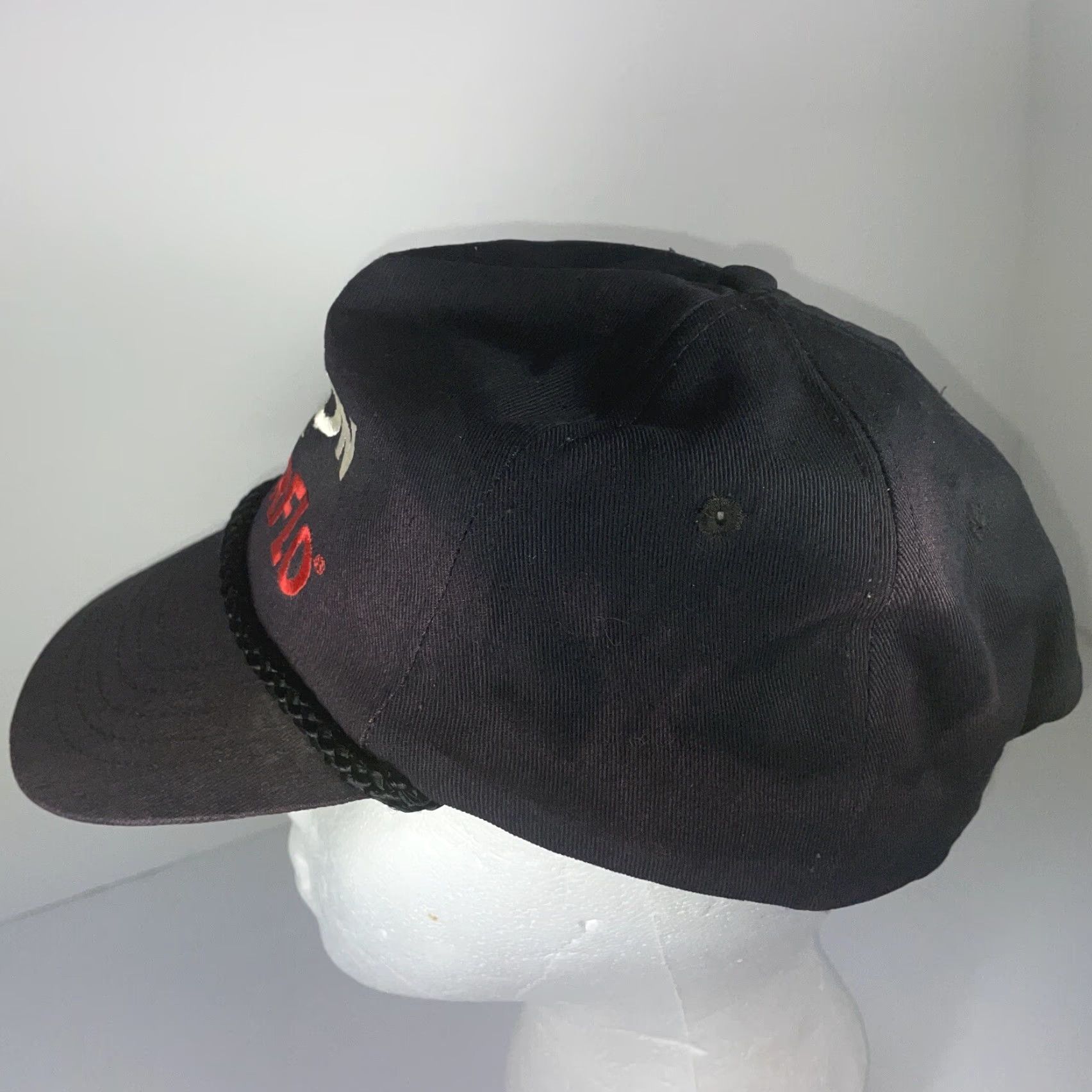 Spell VTG Exxon Superflo Spell Out Hat Black Snapback Rope Baseball Cap Adjustable Hat Men Adjustable Black Rope Baseball Cap Mens Size ONE SIZE - 4 Thumbnail