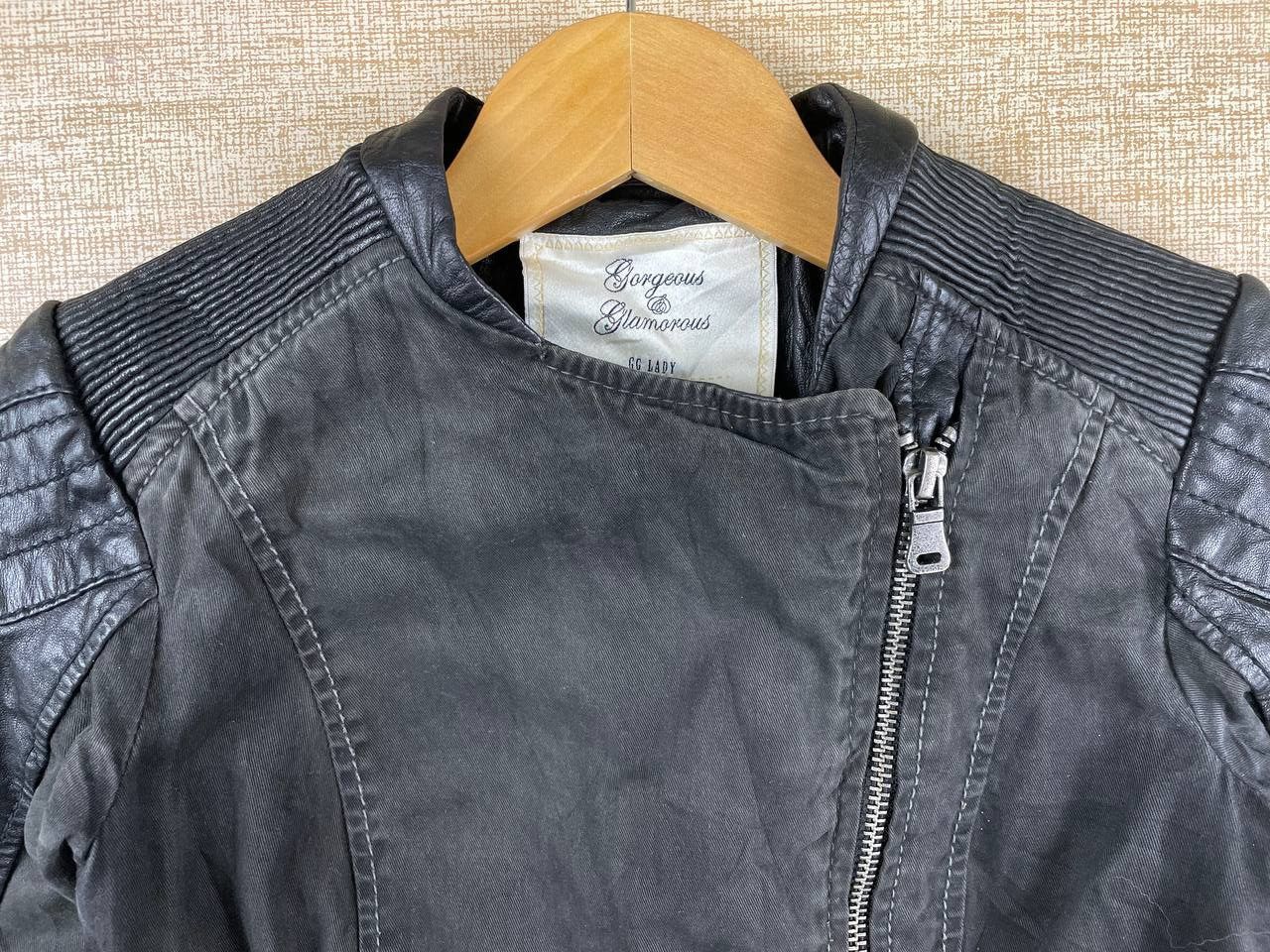 Vintage Vtg Gorgeous & Glamorous Double Collar Half Leather Jacket Size S / US 4 / IT 40 - 10 Thumbnail