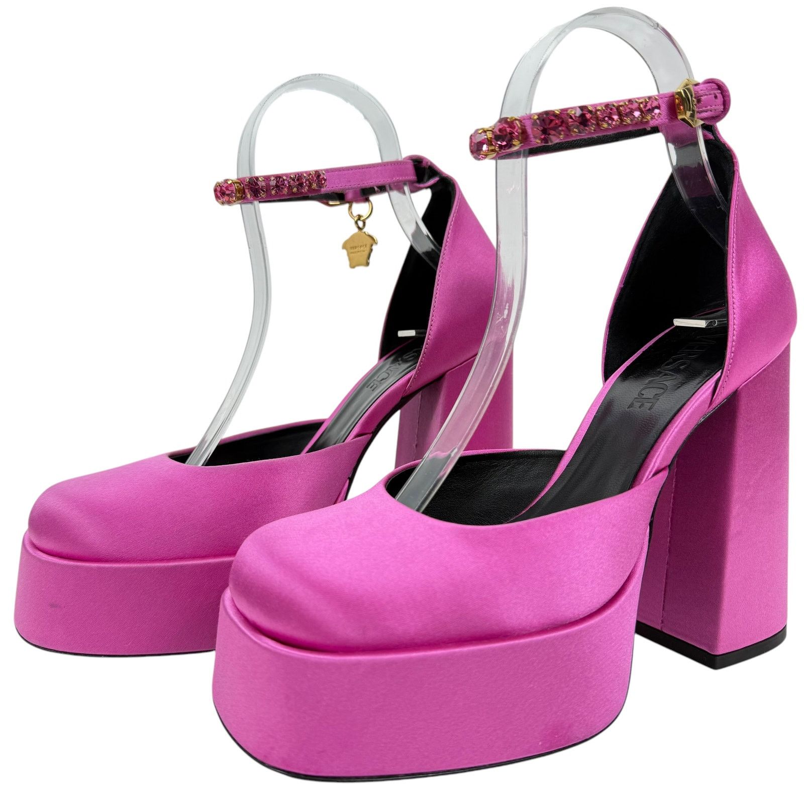 Versace NEW Versace Aevital Medusa Platform Crystals Pumps Pink 37 Size US 7 / IT 37 - 3 Thumbnail