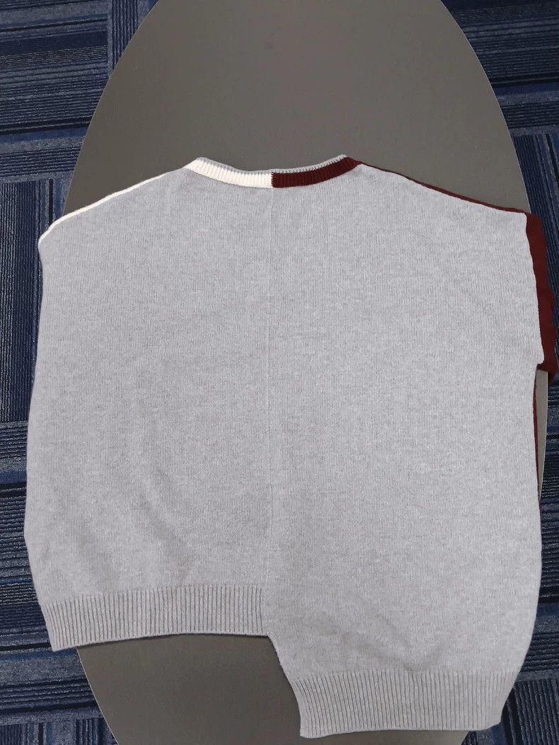 Loewe LOEWE Spliced knitted pullover sweater red and white color Size M / US 6-8 / IT 42-44 - 2 Thumbnail