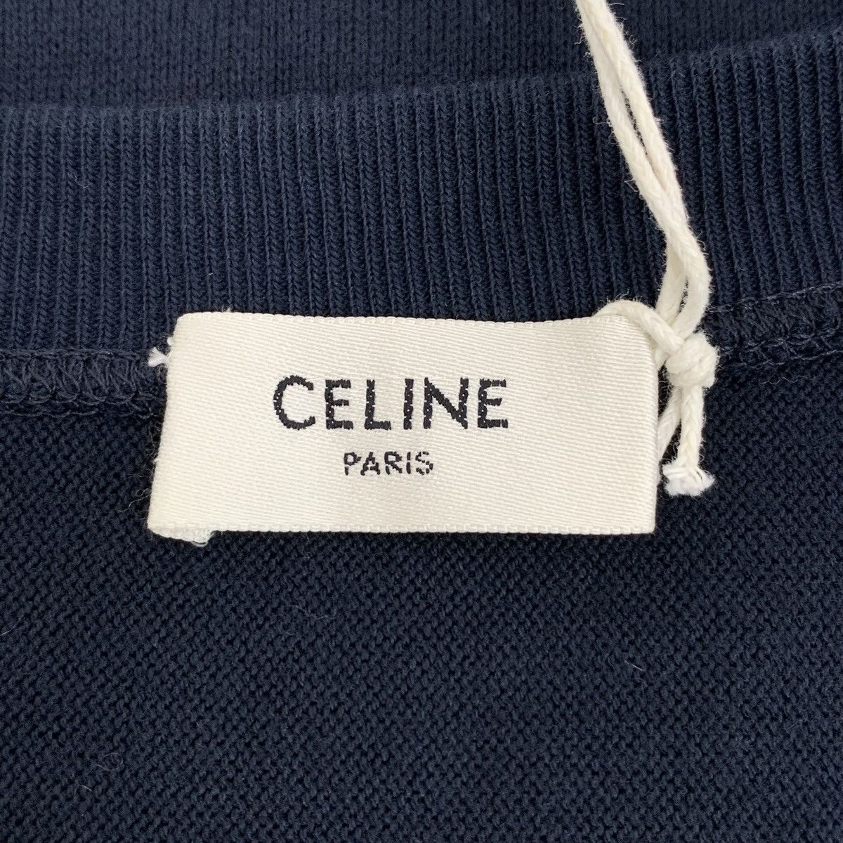 Celine Celine Dark Blue Logo Printed Short Sleeve T-Shirt K26WX Size S / US 4 / IT 40 - 4 Thumbnail