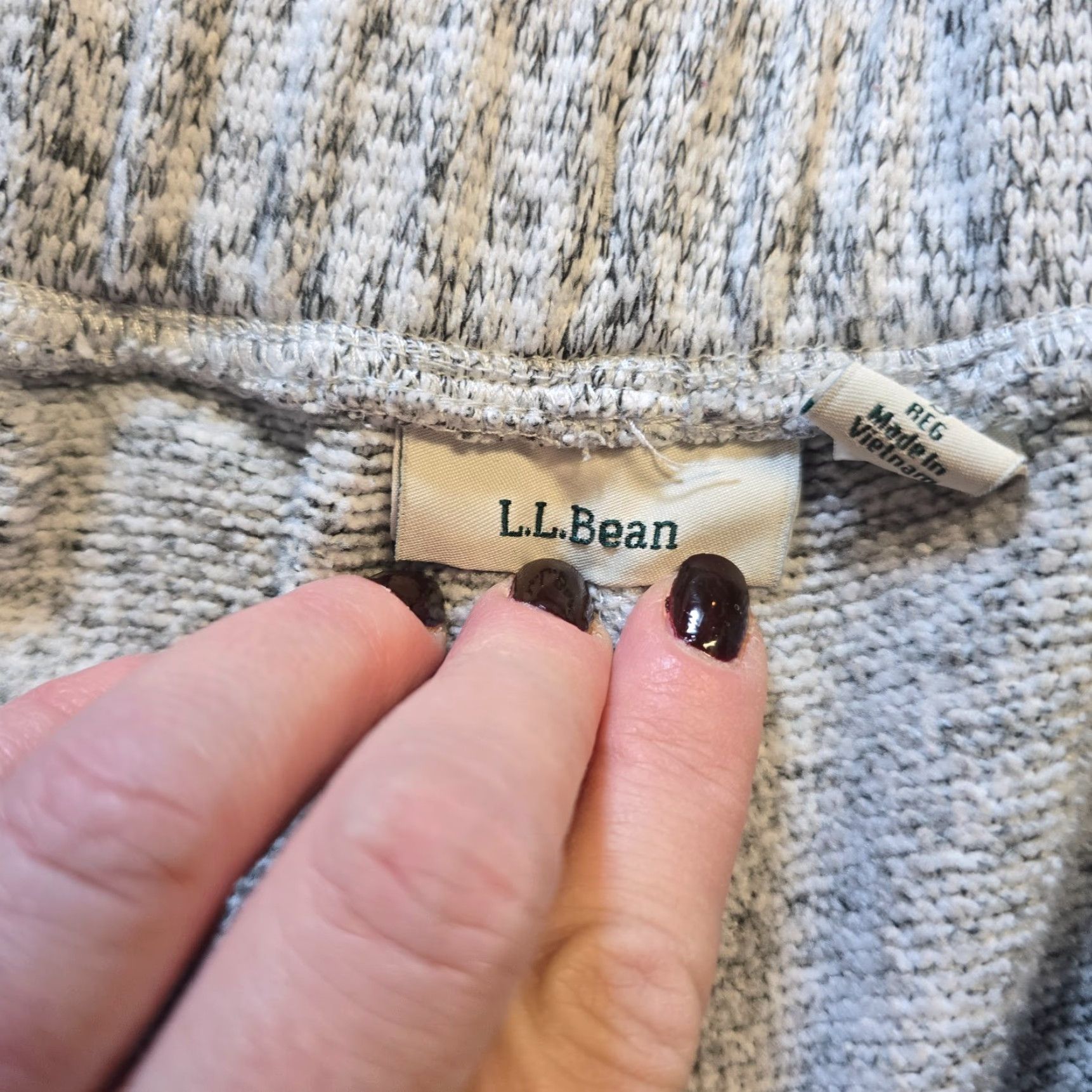 Vintage L.L. Bean Pants Womens Small Gray Knit Fleece Joggers Pull On Casual Lounge Tapered Leg Pockets Regular Fit Size 28" / US 6 / IT 42 - 4 Thumbnail