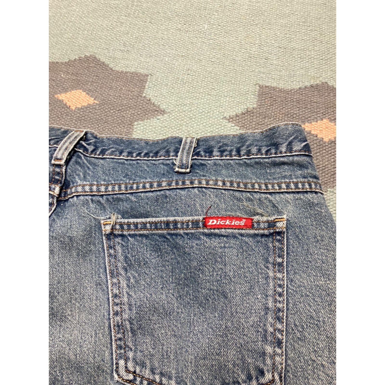 Dickies VINTAGE Dickies Jeans Baggy Straight Loose Relaxed Fit Skater Faded 38x31 Blue 90s Mens Jeans Size US 38 / EU 54 - 4 Thumbnail