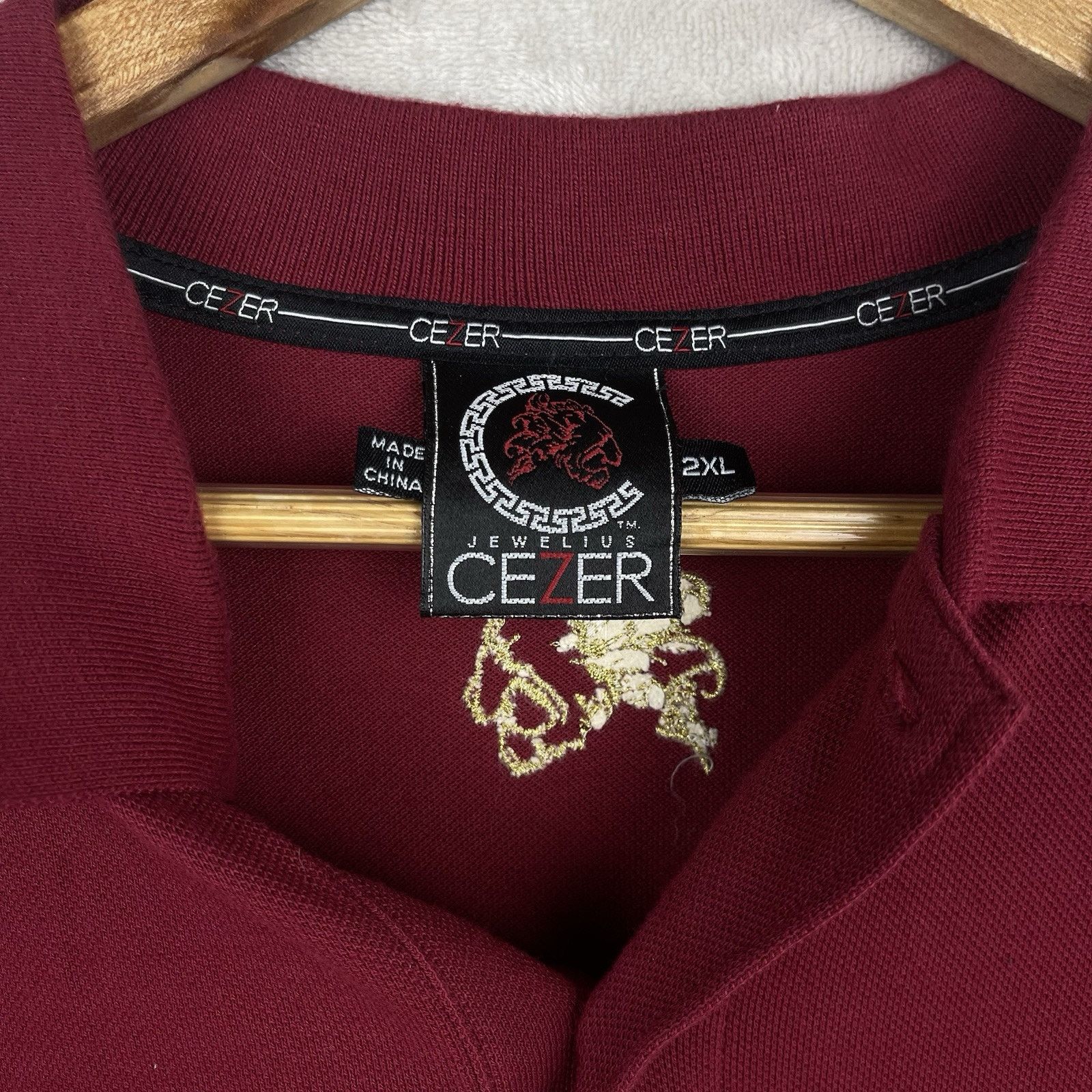 Other Jewelius Cezer Lion Graphic Polo Studded Red Oversized 2XL Size US XXL / EU 58 / 5 - 7 Thumbnail