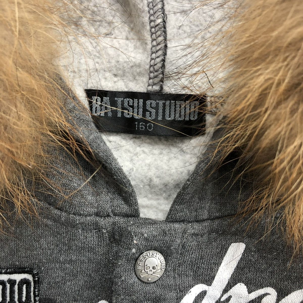 20471120 Grunge Batsu Studio Union Jack Skulls Lgb Style Fur Hoodie Size US S / EU 44-46 / 1 - 5 Thumbnail