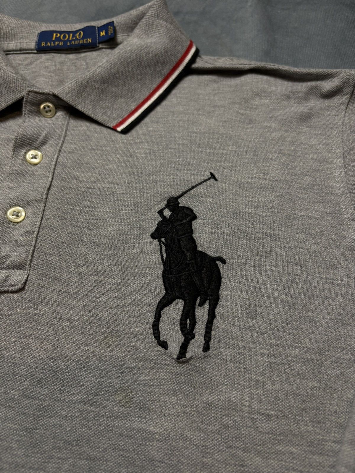 Polo Ralph Lauren × Vintage Ralph Lauren Long Sleeve Polo Shirt Grey – Size M Size US M / EU 48-50 / 2 - 2 Thumbnail