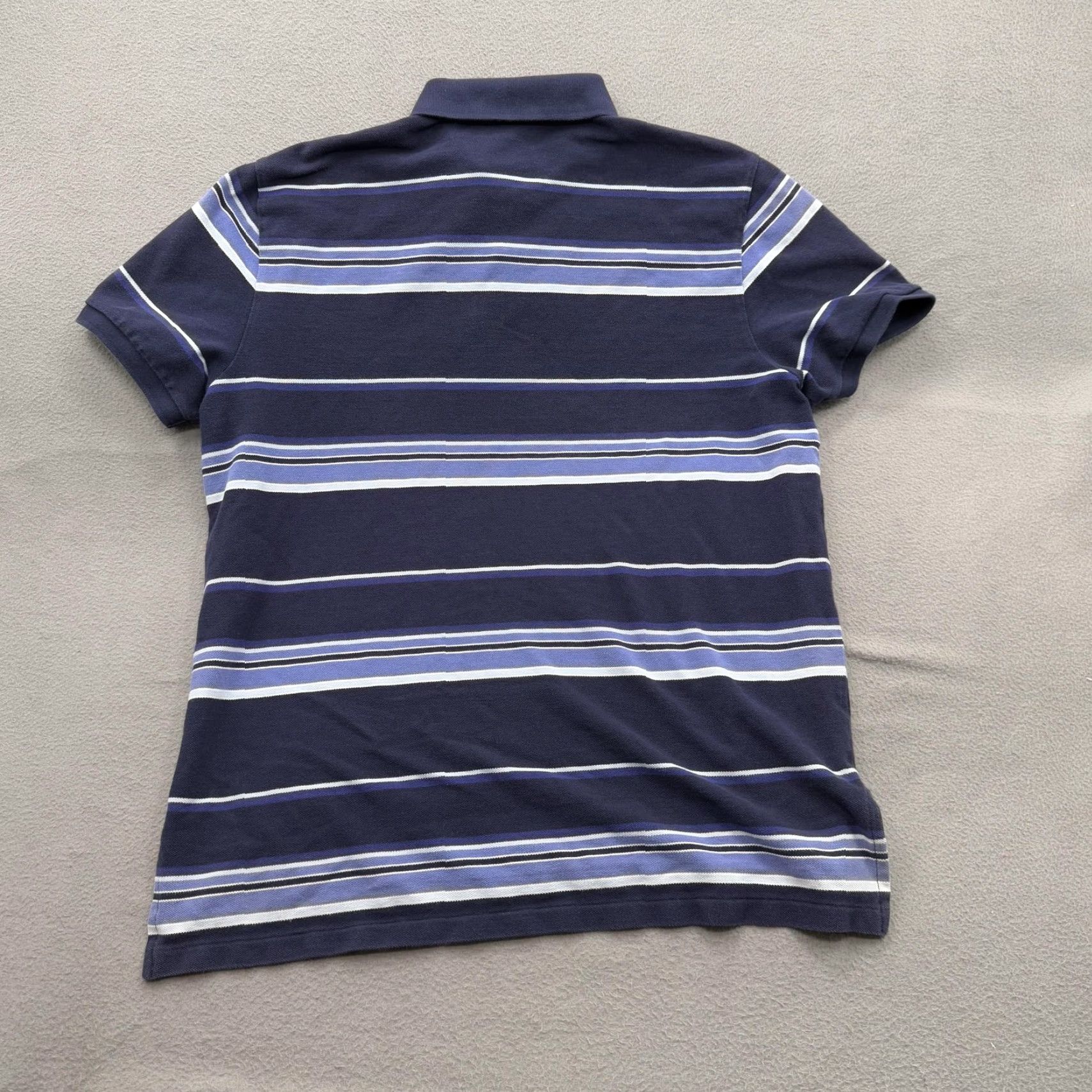 Ralph Lauren Ralph Lauren Polo Shirt Mens XL Navy Blue Striped Short Sleeve Polo Jeans Co Size US XL / EU 56 / 4 - 2 Thumbnail