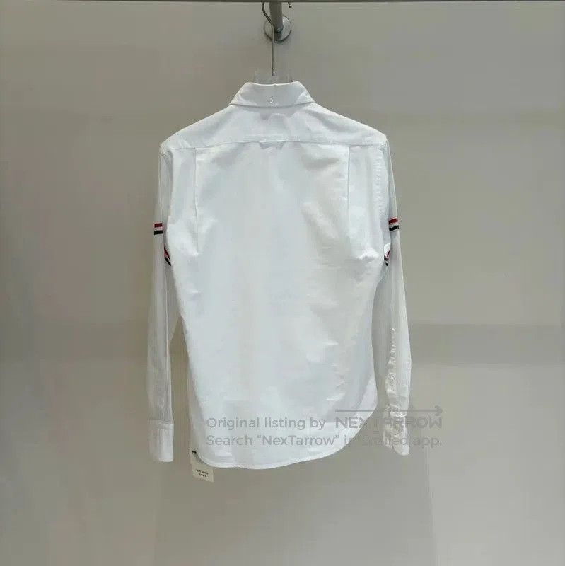 Thom Browne Thom Browne White Cotton Striped Long Sleeve Shirt . Size US M / EU 48-50 / 2 - 2 Thumbnail