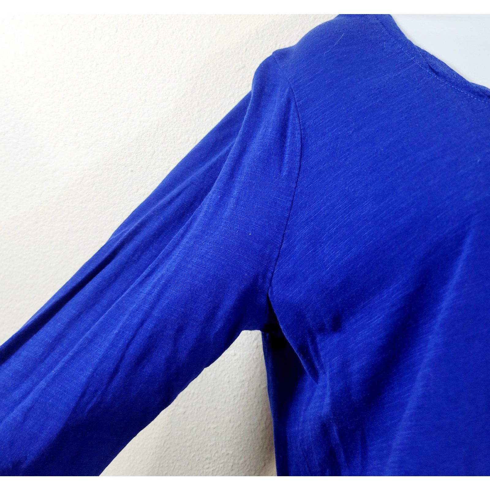 Other Cato Blue Slub Knit Twisted Round Neck Long Sleeves Top L Size L / US 10 / IT 46 - 5 Thumbnail