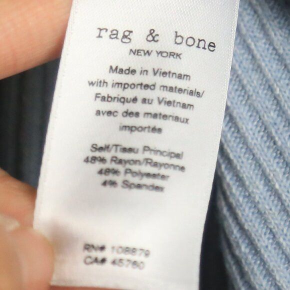 Rag & Bone Rag & Bone The Knit Vee Neck Long Sleeve Light Blue Sweater Size S / US 4 / IT 40 - 4 Thumbnail