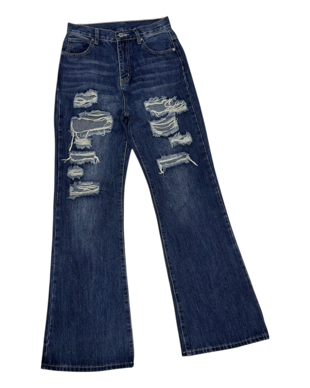 Hysteric Glamour Flared Custom Made Distressed Denim Jean