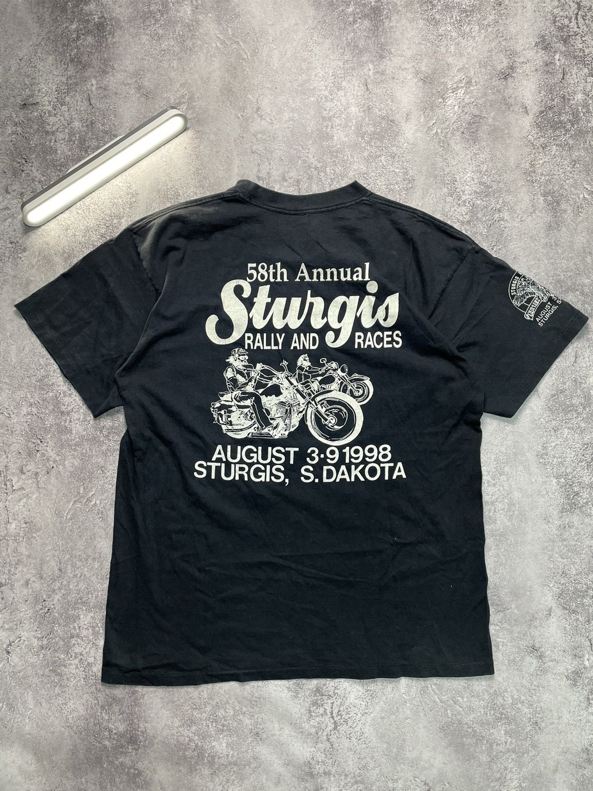 Harley Davidson VTG 1998 Harley Sturgis T-Shirt OG DBL Sided Size US XL / EU 56 / 4 - 7 Thumbnail