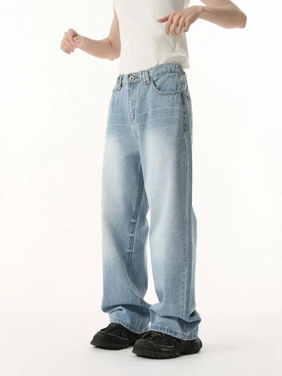 Japanese Brand Retro loose high street straight leg jeans Size US 32 / EU 48 - 4 Thumbnail