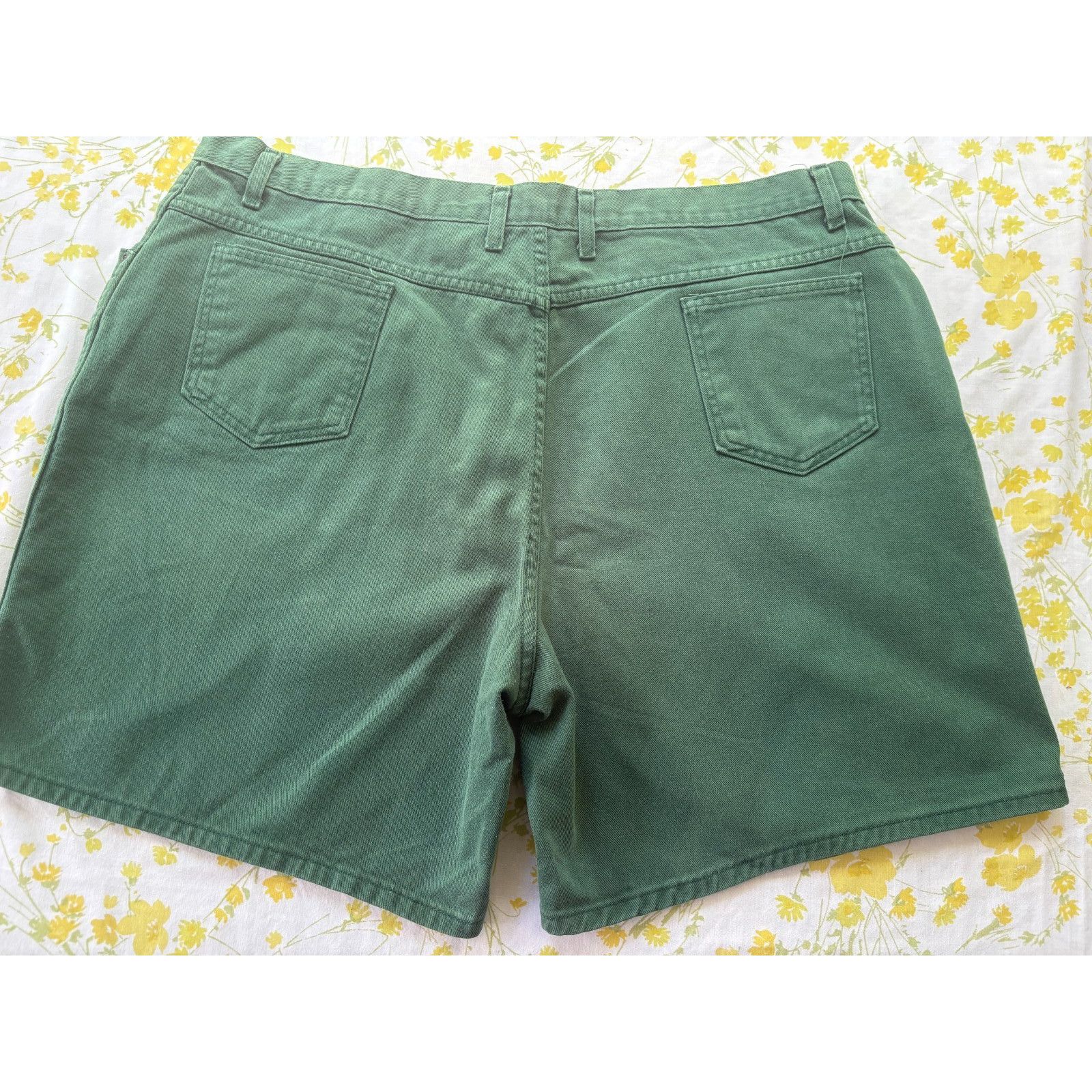 Vintage Vintage Green Denim Womans Plus Size Shorts 26W Size 42" / US 20 - 2 Thumbnail
