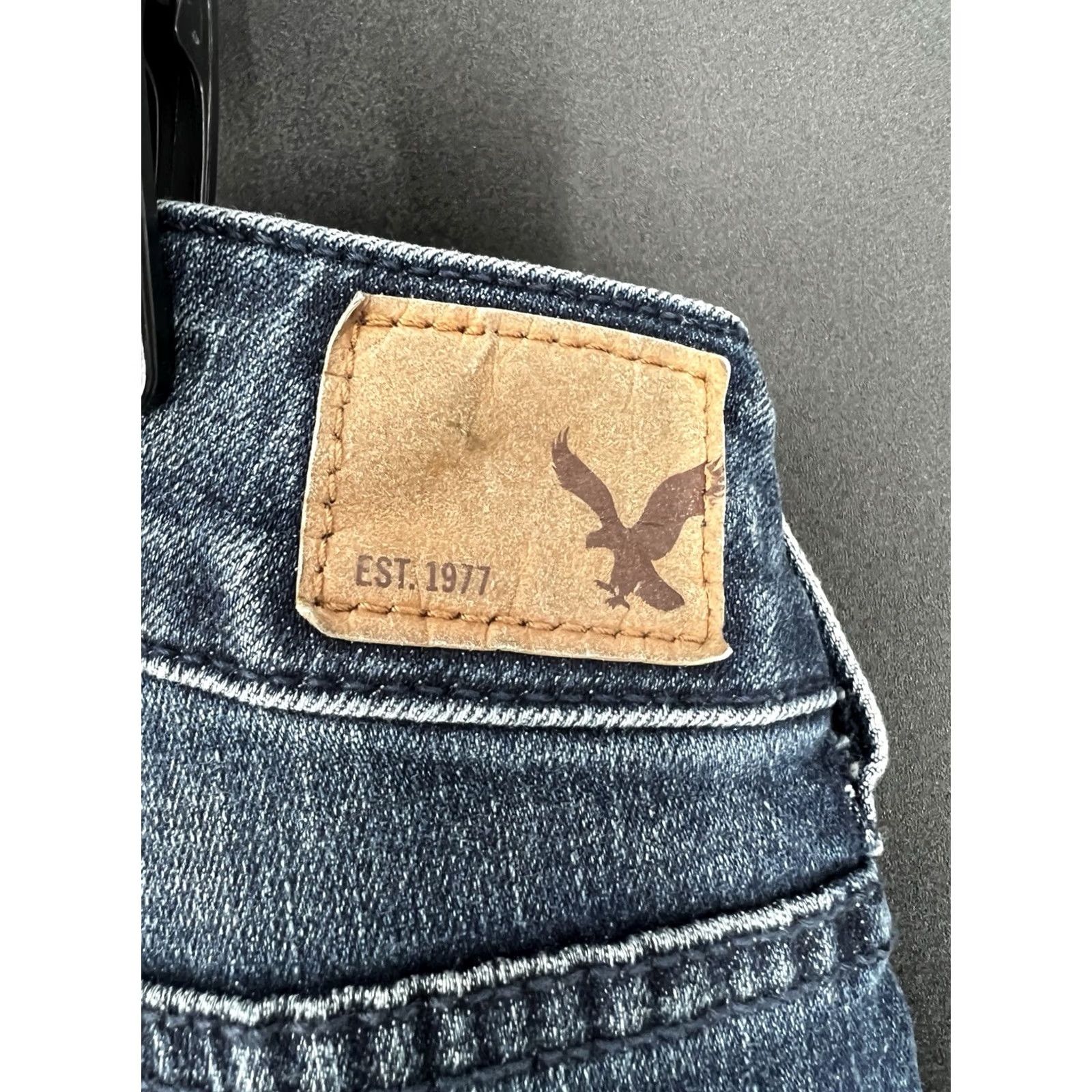 American Eagle Outfitters VINTAGE? No — American Eagle Hi-Rise Boho Artist Flare Jeans Blue 18 Regular Womens Jeans 5-Pocket Retro 70s Boho Stretch Indigo Bright Indigo Size 40" / US 18 - 2 Thumbnail