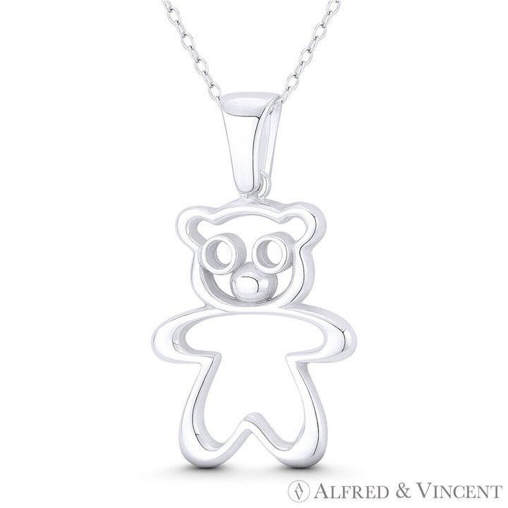 Other Classic Teddy Bear Charm Outline Sterling Silver Pendant Size ONE SIZE - 1 Preview