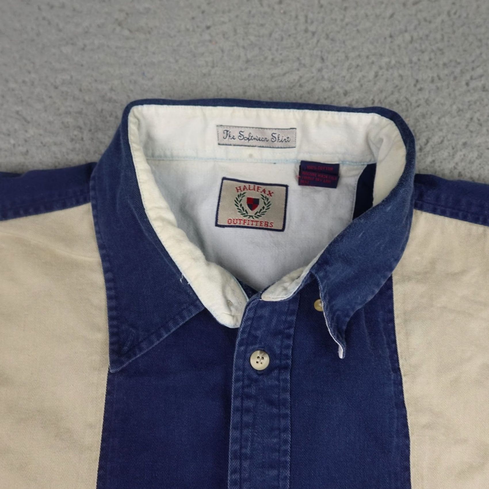 Vintage VINTAGE Halifax Outfitters Shirt Mens XL Blue Striped Button Short Sleeve 90s Size US XL / EU 56 / 4 - 5 Thumbnail