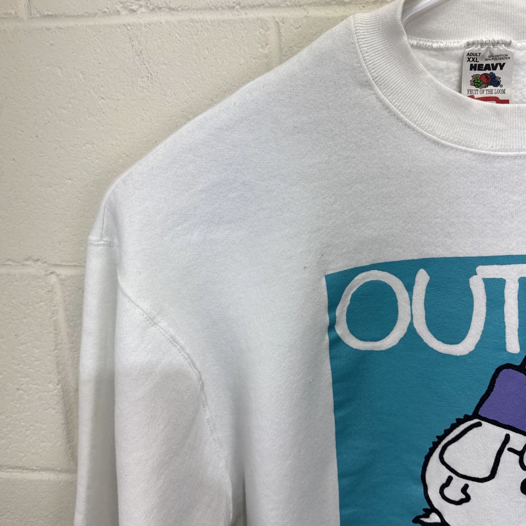 Fruit Of The Loom VINTAGE Fruit of the Loom Dilbert Dogbert Out Out Sweatshirt Crewneck White Mens XXL 80s 90s Cartoon Graphic Print Pullover Sweatshirt Men Size US XXL / EU 58 / 5 - 5 Thumbnail