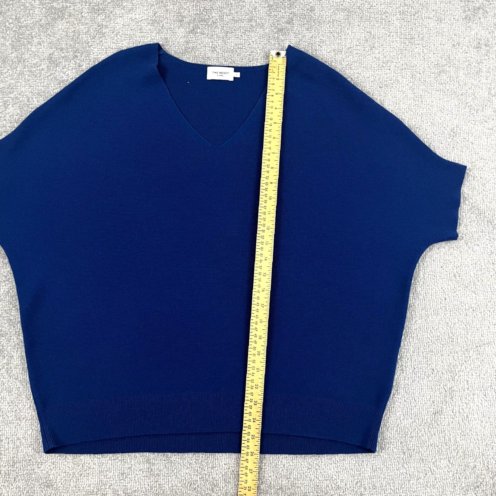 Vintage VINTAGE The Reset R Brand Women's Sweater Knit Pullover L/XL Blue V-Neck Dolman Sleeve Fall Winter Casual Size XL / US 12-14 / IT 48-50 - 4 Thumbnail