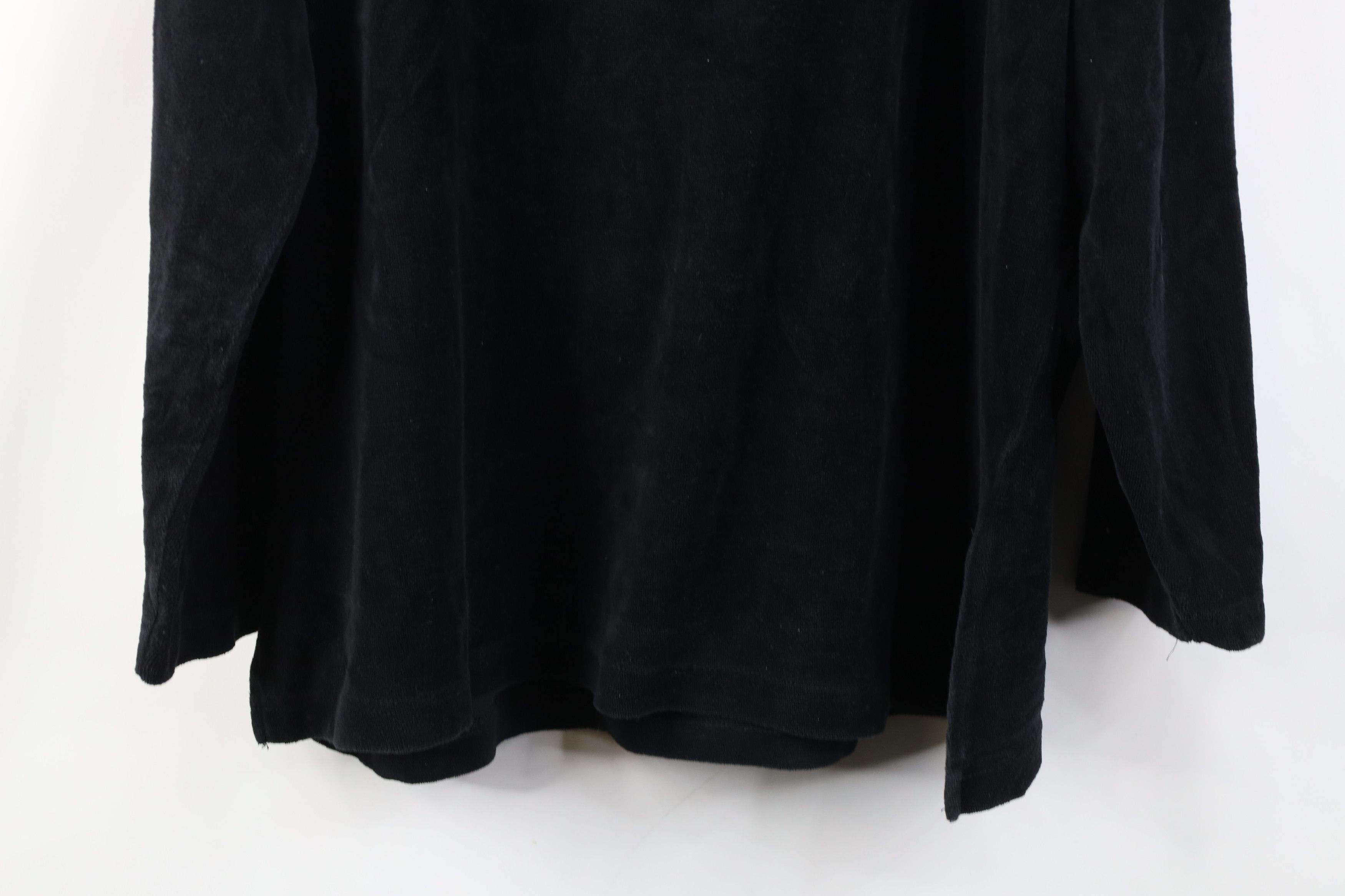 Vintage Vintage 70s Streetwear Blank Velour Long Sleeve Polo Black Size M / US 6-8 / IT 42-44 - 12 Thumbnail
