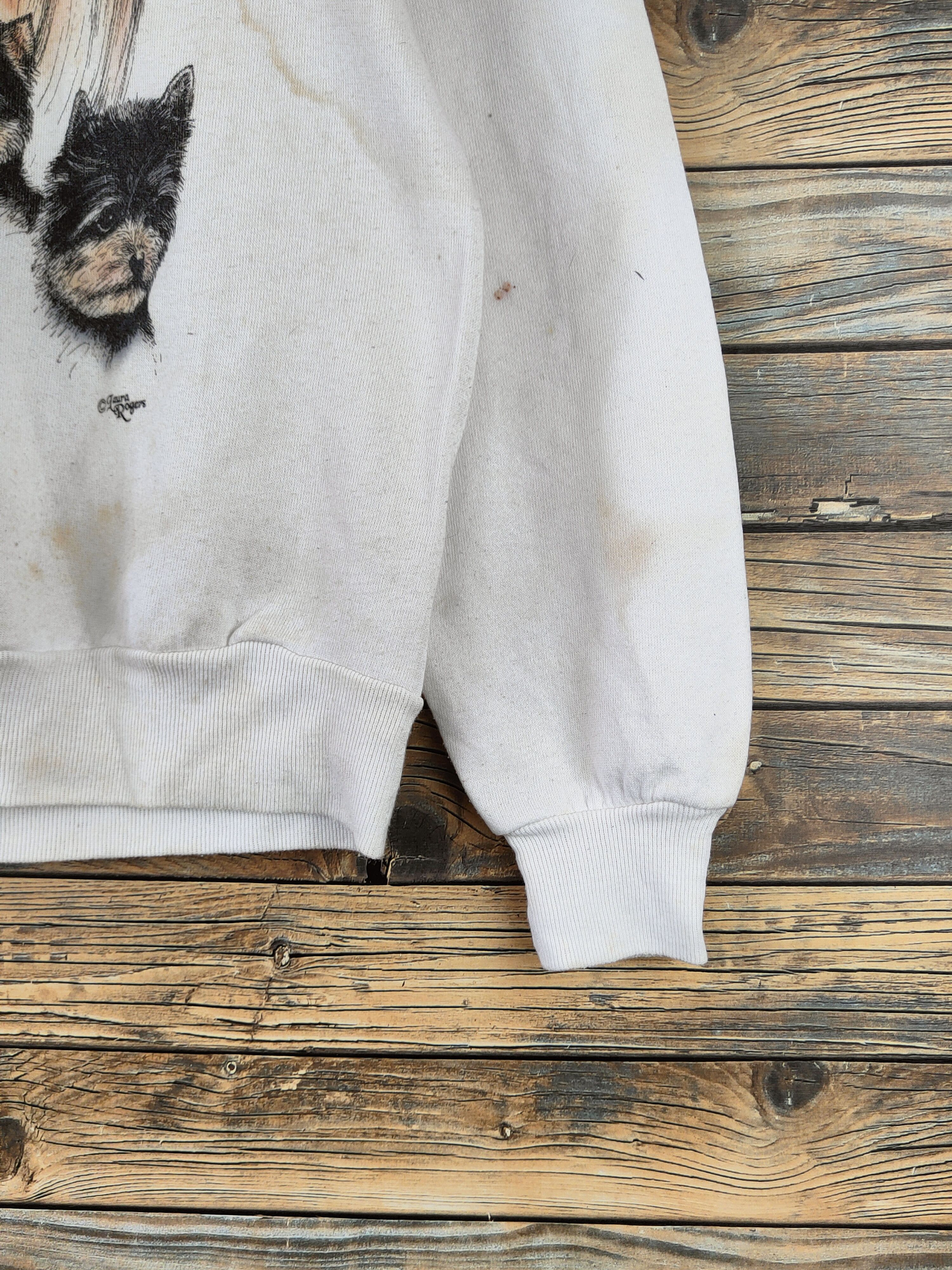 Japanese Brand Vintage Big Print 🔥 Laura Rogers White Dogs Sweatshirt Size M / US 6-8 / IT 42-44 - 7 Thumbnail