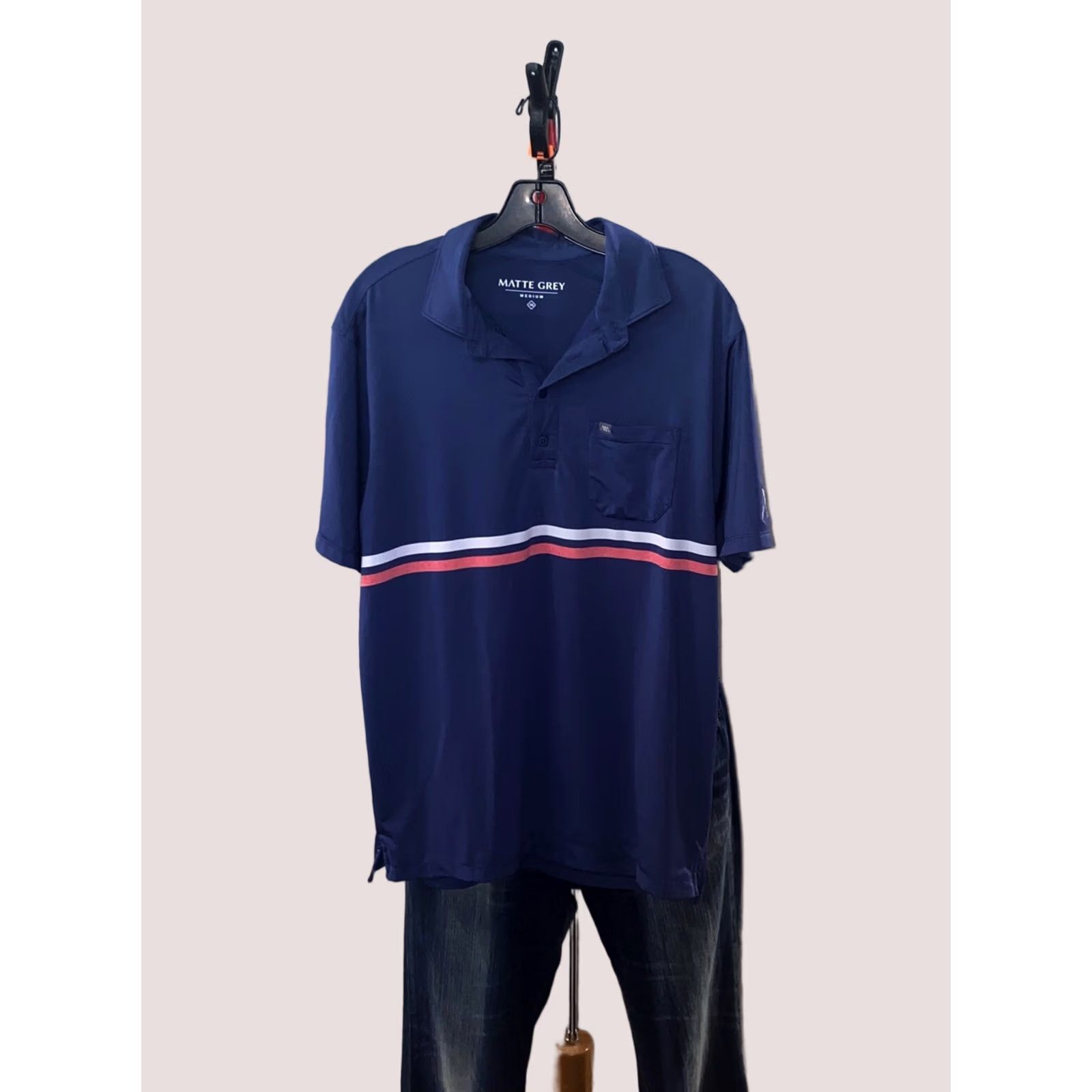 Vintage Matte Grey Aria Vegas Hotel Pocket Golf POLO SHIRT Medium M Mens Size US M / EU 48-50 / 2 - 1 Thumbnail