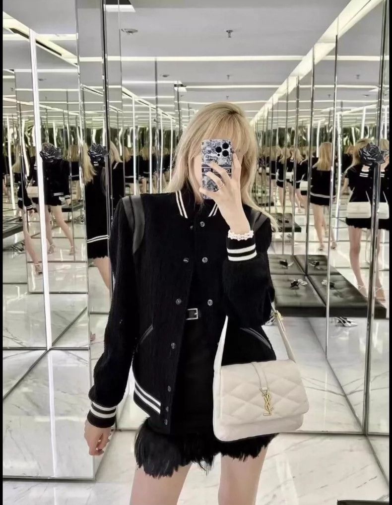 Saint Laurent Paris Saint Laurent Paris22 Autumn/Winter Striped tweed Teddy Ba Size US L / EU 52-54 / 3 - 8 Thumbnail