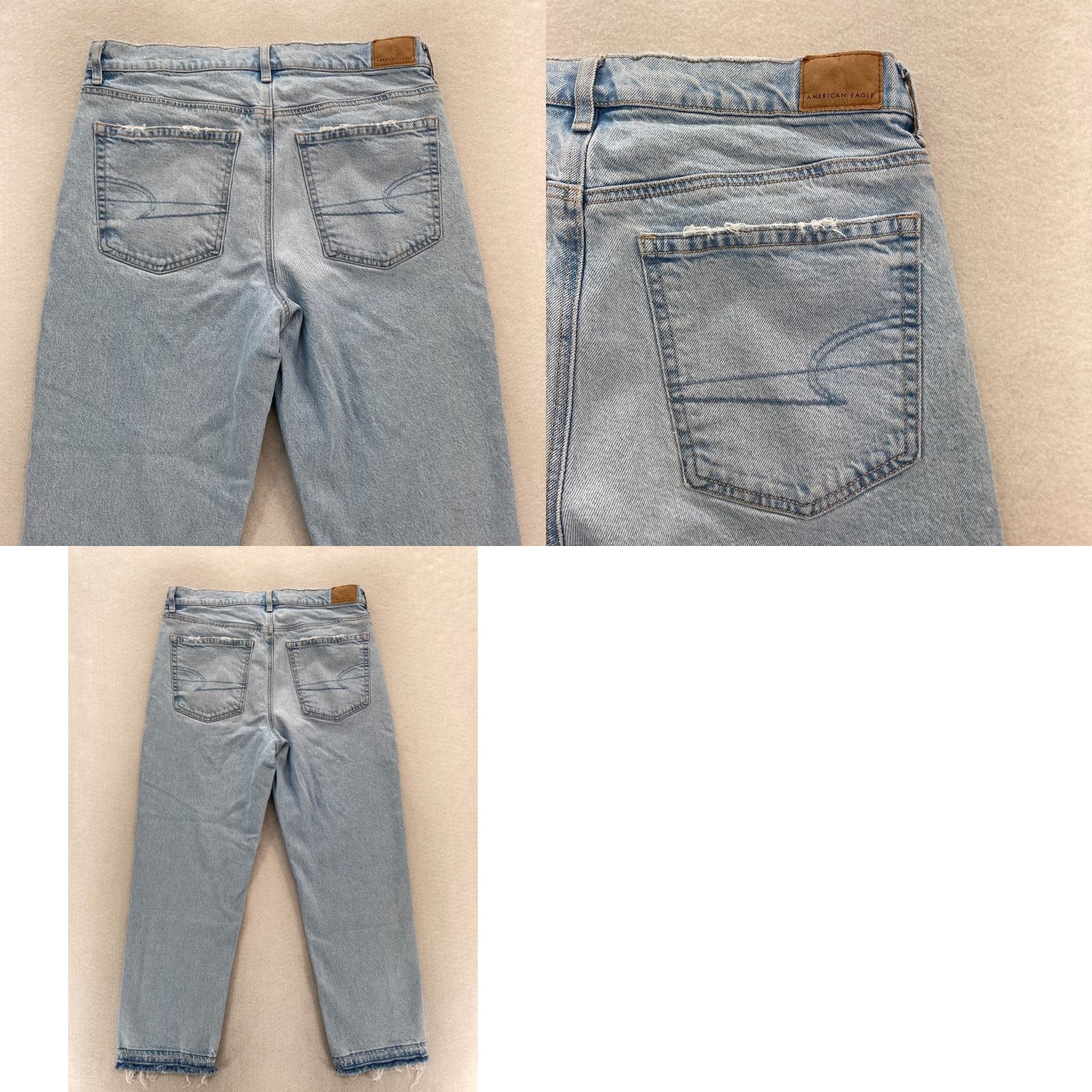 American Eagle Outfitters American Eagle Jeans Women's 12 Short Relaxed Straight Blue Denim Distressed Y2K Jeans Size 34" / US 12 / IT 48 - 9 Thumbnail