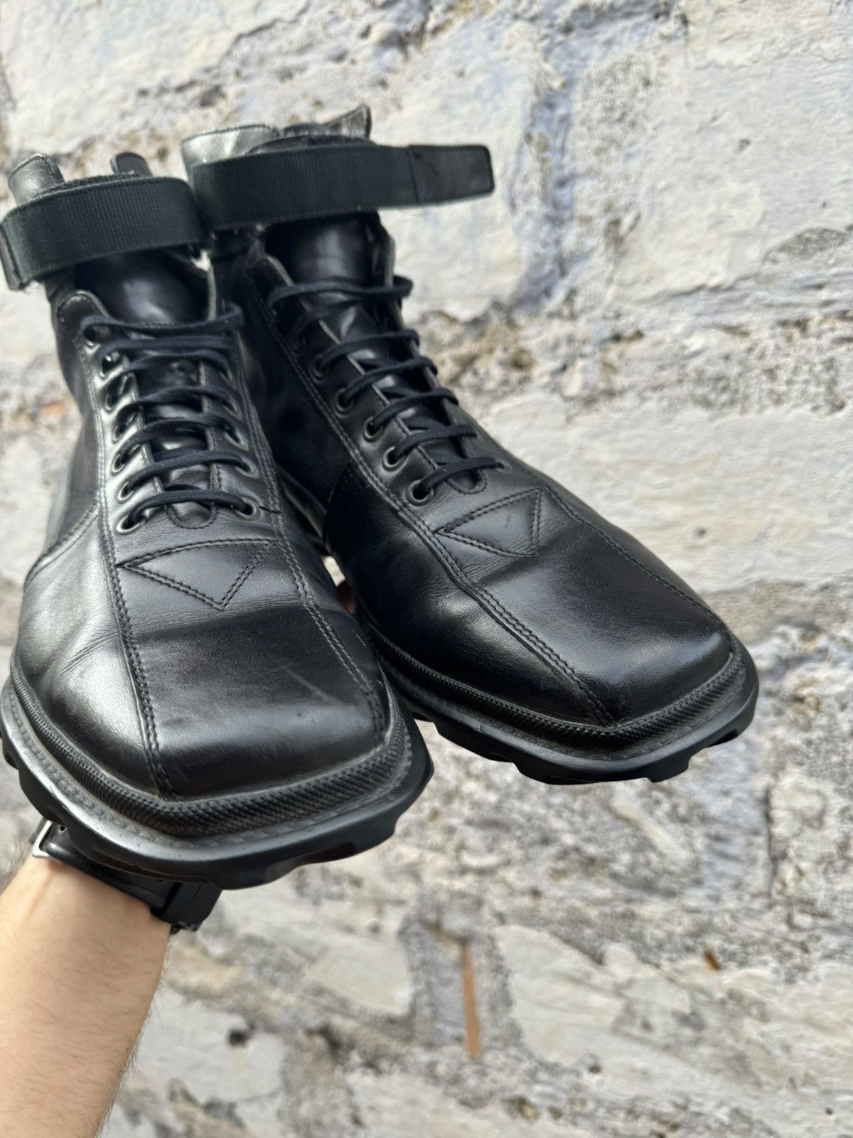 Miu Miu × Prada × Vintage Miu Miu Vintage 2000s Leather Black Boots Size 45 Size US 11 / EU 44 - 5 Thumbnail