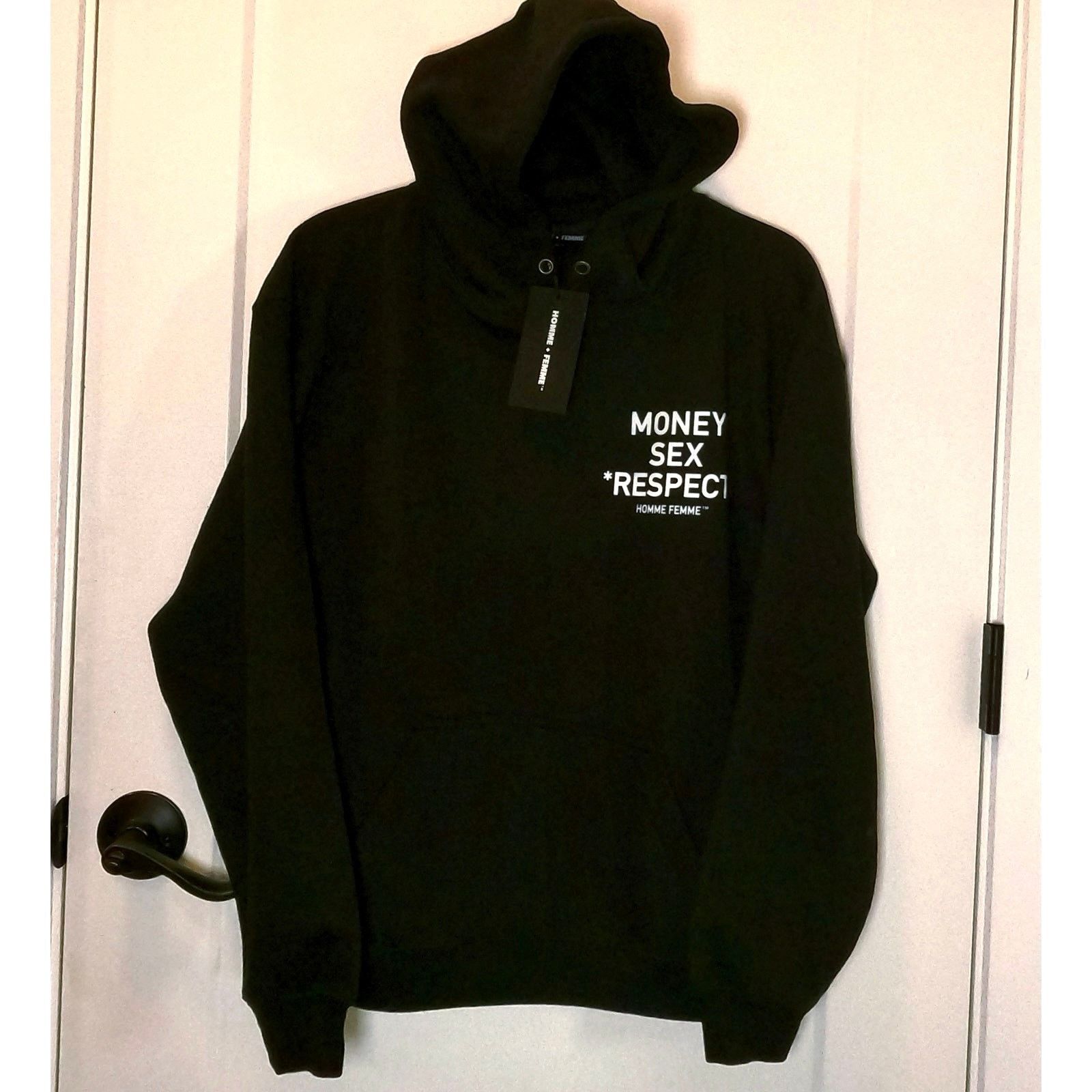 Homme + Femme La •NWT• Homme + Femme LA Black Money Sex Respect Hoodie Medium Size US M / EU 48-50 / 2 - 8 Thumbnail