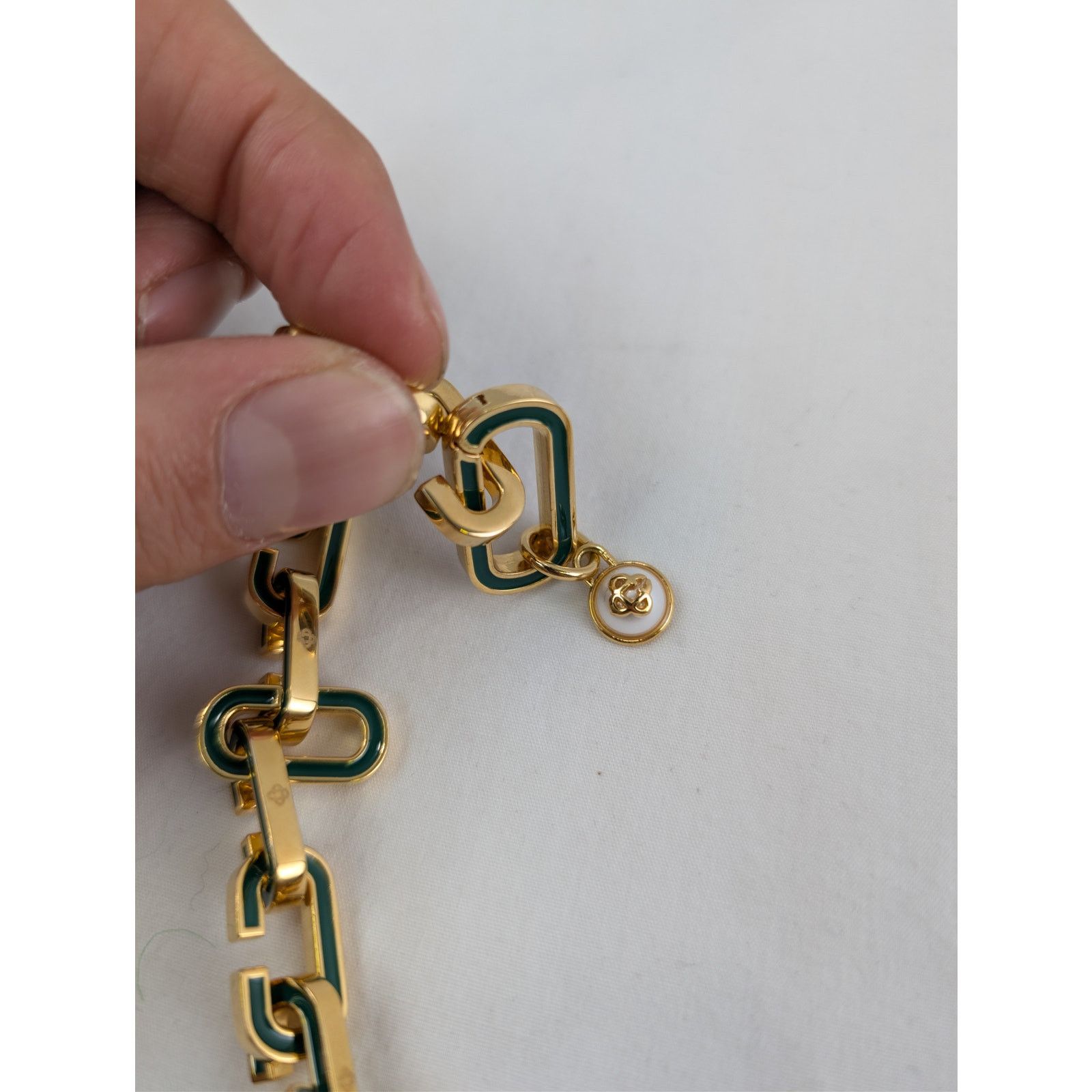 Casablanca o1rshd1 Size: OS / Brass / Enamel Bracelet in Green/Gold Size ONE SIZE - 10 Thumbnail