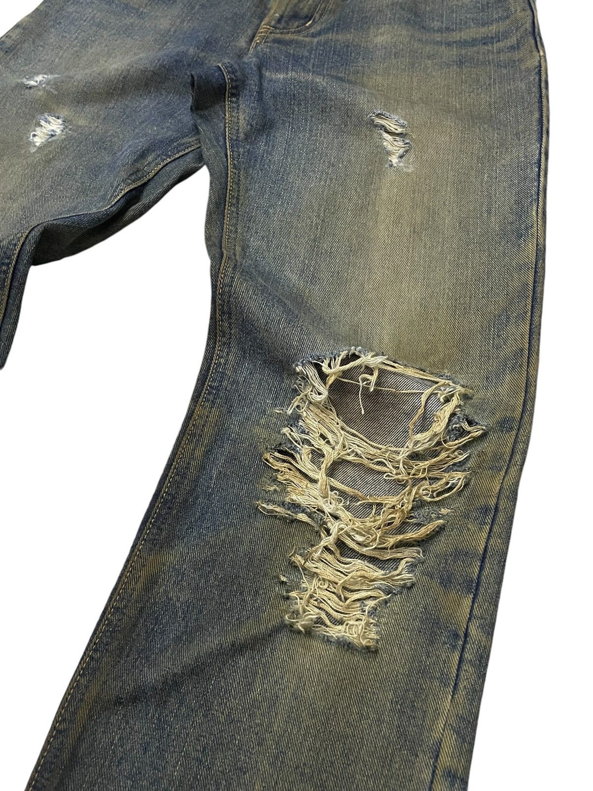 Edwin × GOSTAR DE FUGA × Hysteric Glamour Vintage Edwin 403 Mud Wash Distressed Straight Jeans Size US 29 - 8 Thumbnail