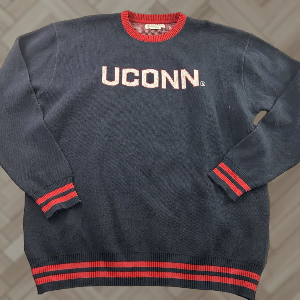 Vintage UCONN Huskies Pullover Crewneck Sweater Men's 2XL Blue Red Uscape Size US XXL / EU 58 / 5 - 1 Thumbnail