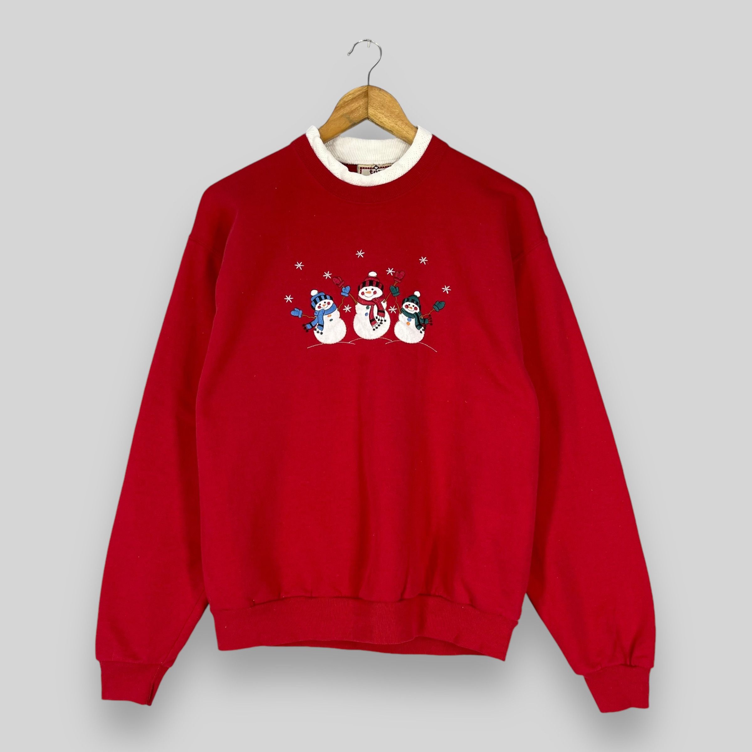 Vintage Vintage TOP STITCH Snowman Cartoon Embroidery Sweatshirt Size US M / EU 48-50 / 2 - 1 Thumbnail